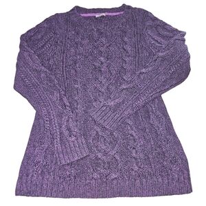 J.Jill Cable Knit Chunky Cotton Sweater Thick Whimsigoth Goth Halloween M Long